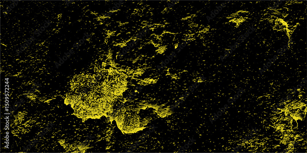 Poster abstract cellular microscopic landscape illuminated with yellowish light in a dark background repres