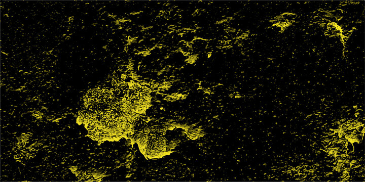 Abstract cellular microscopic landscape illuminated with yellowish light in a dark background representing biological forms or celestial dust