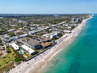 Main business district along the beachside in Vero Beach on a gorgeous sunny day in Indian River...