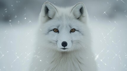 Naklejka premium Arctic Fox in Winter Wonderland