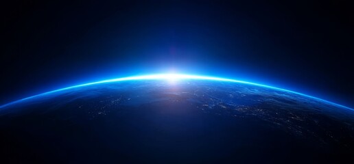 Earth's Horizon from Space with Sunlight Illumination