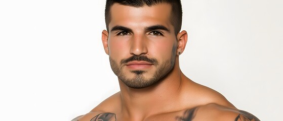 Handsome Muscular Man Portrait Studio Shot