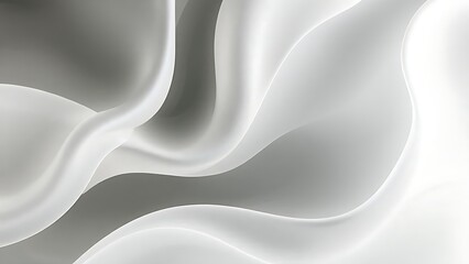 Obraz premium Dynamic Intertwining Waves of White and Grey Abstract Gradient