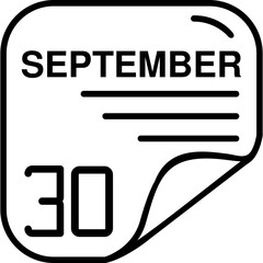 September 30 Calender Icon