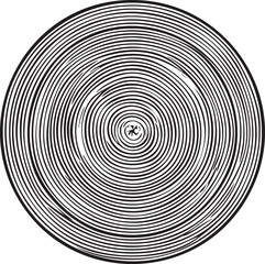 Obraz premium black and white circular with concentric lines radiating outwards culminating in a central point.