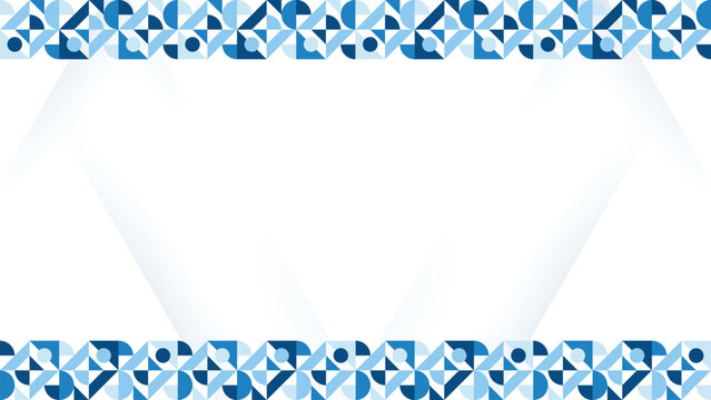 Abstract Geometric Design with Blue Patterned Borders