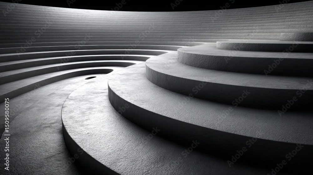 Poster stunning spiral staircase within building showcasing architectural design and elegant curved structu