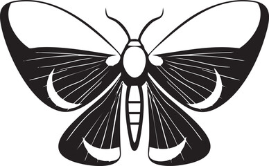 Naklejka premium stylized black and white butterfly rests gracefully on a smooth surface.