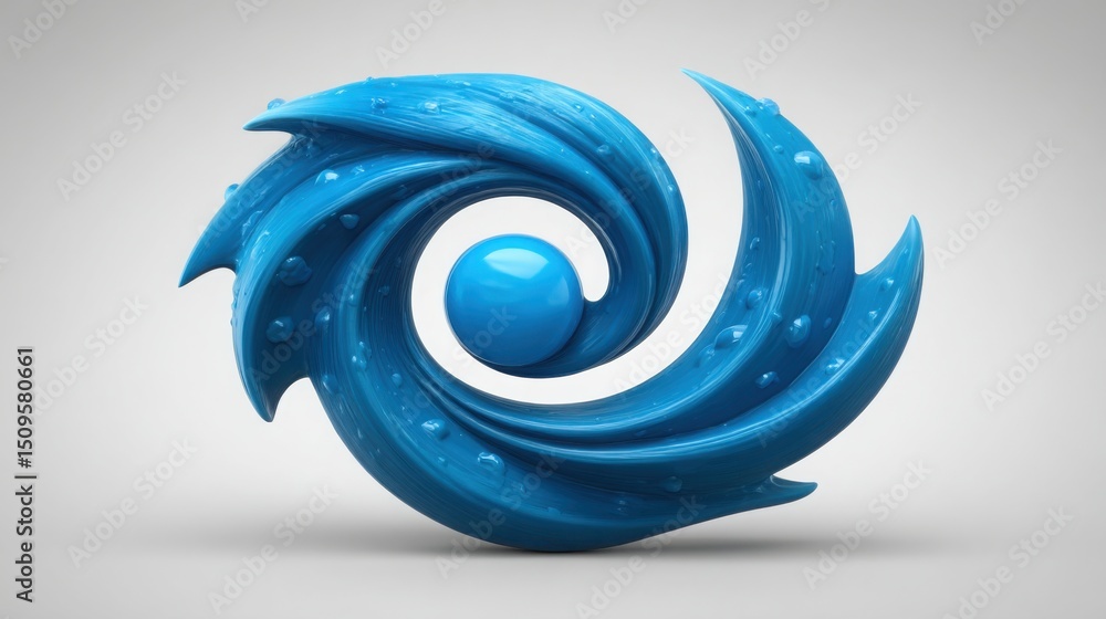 Poster dynamic blue swirl symbolizing fluid motion and insight in a fibonacci spiral design for dashboard i