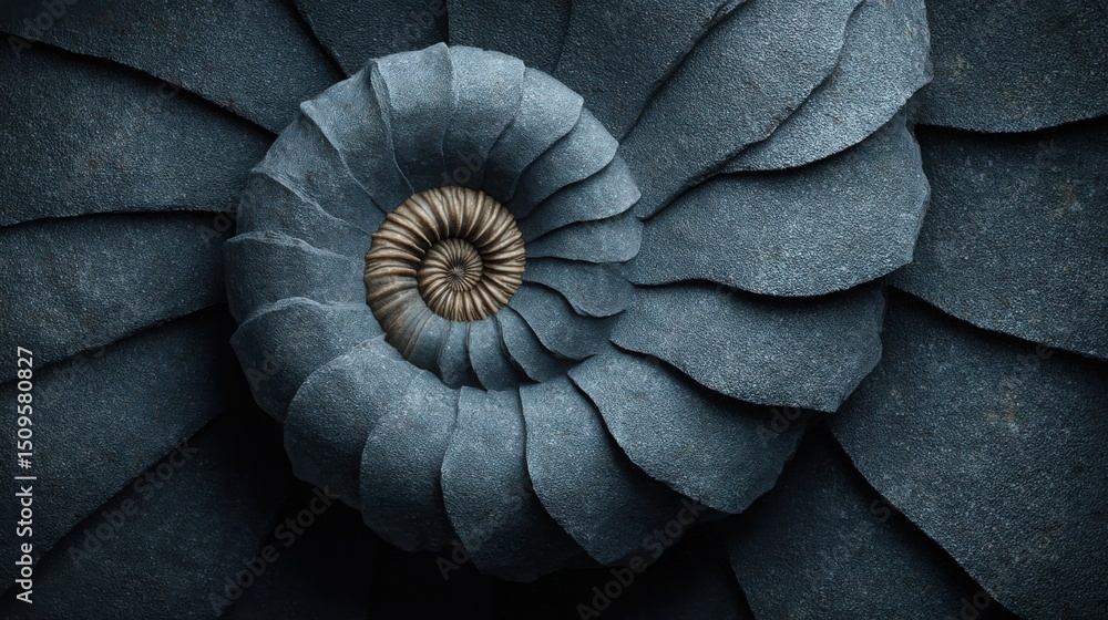 Poster beautiful flower on a black background showcasing the fibonacci wealth grid icon concept with organi