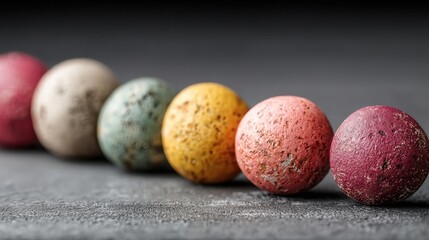 Obraz premium Row of colored eggs arranged neatly representing finalize timeline icon concept for confirming project deadlines effectively