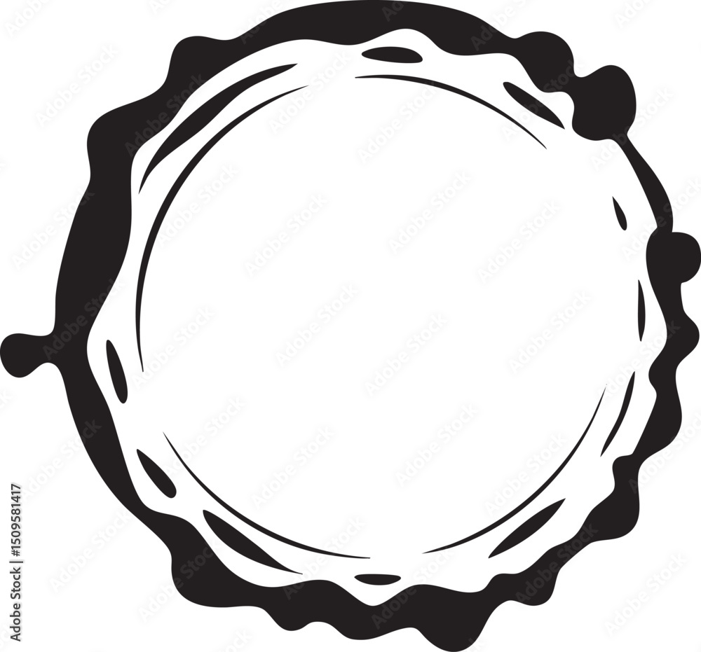 Poster simple circular outline of a textured sphere.