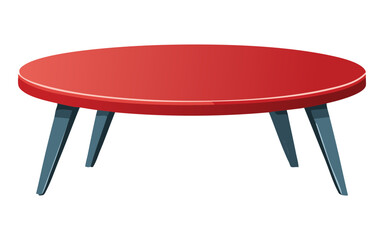 Red Oval Coffee Table