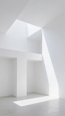 Fototapeta premium Minimalist Architectural Interior with Geometric Shapes and Natural Light