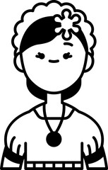 Minimalist Black and White Illustration of a Nurse Wearing a Stethoscope