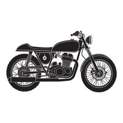 Fototapeta premium Motorcycle Silhouette Vector EPS, Black Motorbike Clipart, Vintage Bike Outline, Chopper Graphic for Logo, T-shirt, Sticker, and Print Design