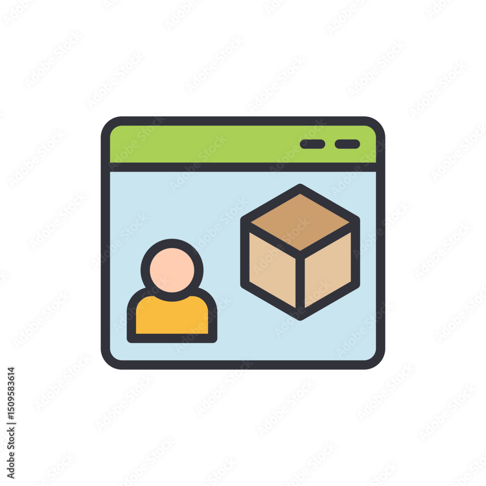 Poster representation of online profile displaying a 3d model in a browser