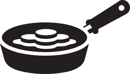 Illustration of black frying pan
