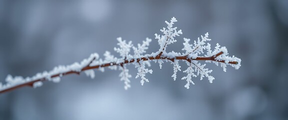 Obraz premium close up of a branch with snow on it