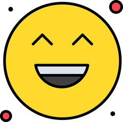 Smiling Face Icon with Closed Eyes and Wide Grin Digital Asset