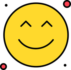 Closed Eyes Happy Face Icon with Upward Curved Mouth