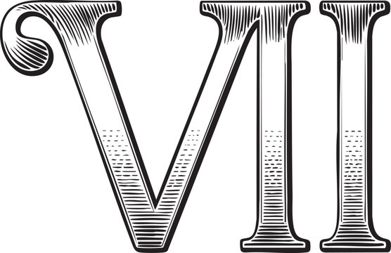 Two large ornate capital letters 'V' are intricately designed with detailed lines and curves.