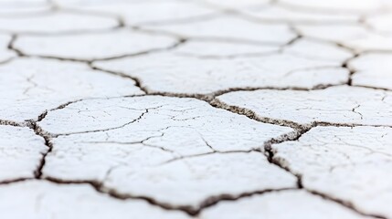 Obraz premium Dry Cracked Earth Texture Background White Desert Drought