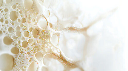 Close-up of delicate foam bubbles with a soft, creamy texture