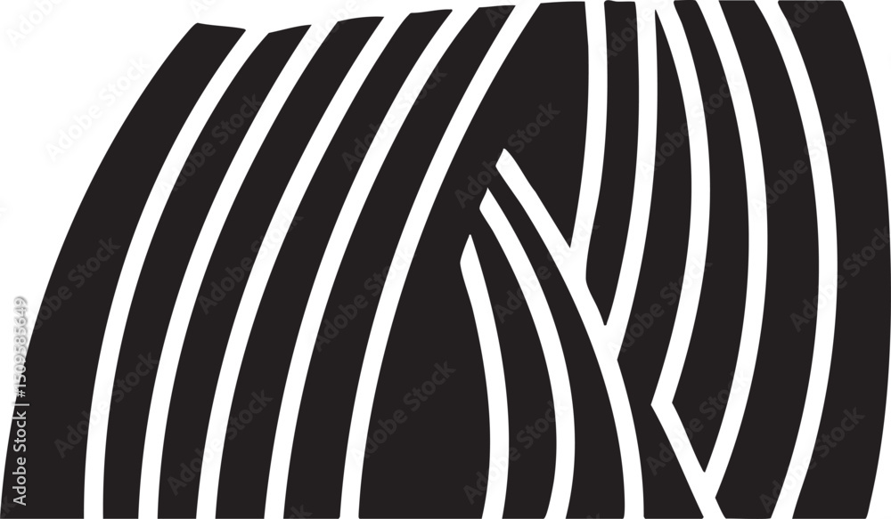 Poster abstract white lines create a dynamic flowing against a black background.