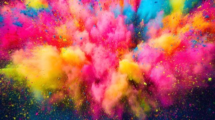 Vibrant Holi Powder Explosion Colorful Fest