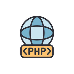 Php Programming Language With Globe Icon On A Transparent Background