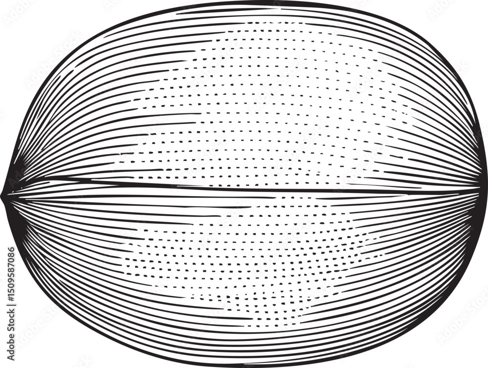 Poster stylized circular displays a textured sphere with radiating lines.