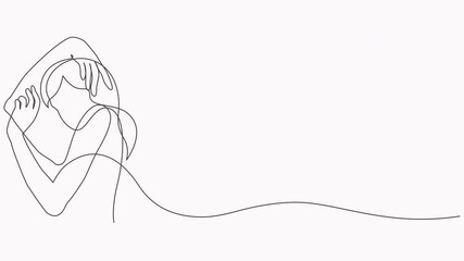 Continuous line drawing of a woman in various poses, artistic concept illustration - Powered by Adobe