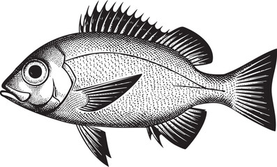 solitary fish swims gracefully through the water.