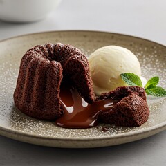 chocolate lava cake petit gateau ice cream
