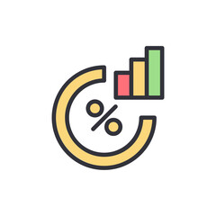Financial Growth Presentation Showing Percentage Statistics Graph Data Chart