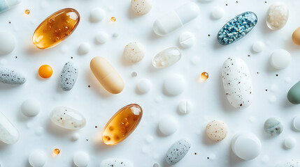 Assorted Medications and Supplements on a White Background