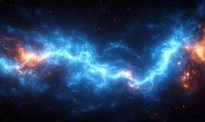 Naklejka premium Abstract cosmic energy flow in a dark space.