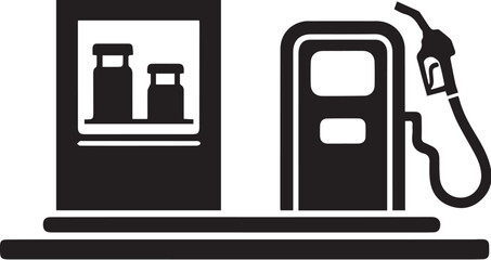 gas pump silhouette vector icon