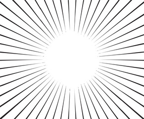 Obraz premium radiant white circle emanates from a central point surrounded by numerous black radiating lines.