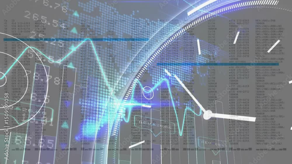 Poster hidden data launching cyan line graph rising bars shifting clock hand advancing for live insight