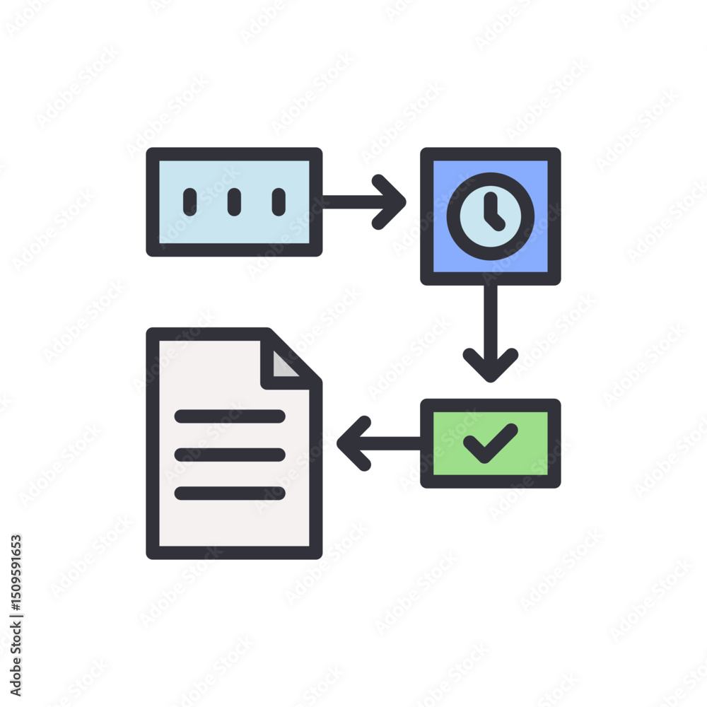 Poster digital workflow with document processing and approval cycle design