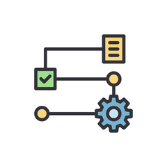 Modern Workflow Automation Concept With Tick Mark And Cogwheel Gear