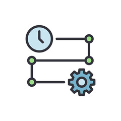 Process Automation Icon Showing Clock And Gear On A Transparent Background