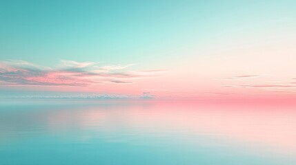 Fototapeta premium Pastel Sky and Serene Ocean: A Dreamlike Sunset