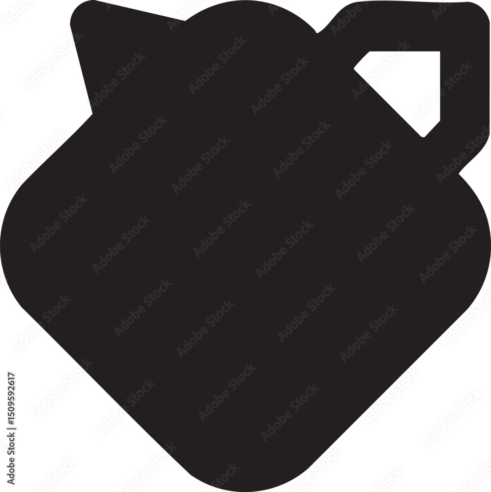 Poster stylized silhouette of a pitcher with a triangular form.