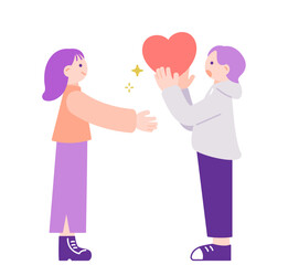 意中の男性に気持ちを伝える女性　告白