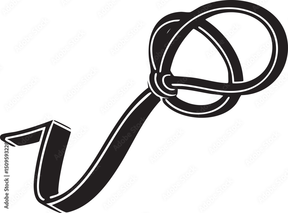 Aufkleber stylized intertwined cursive ‘v’ shape forms a graceful loop.