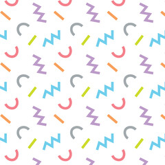 Abstract geometric seamless pattern. Memphis style element
