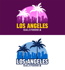 Obraz premium palm silhouette in los angeles california